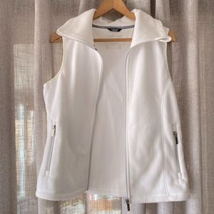 calvin klein white zip-up vest